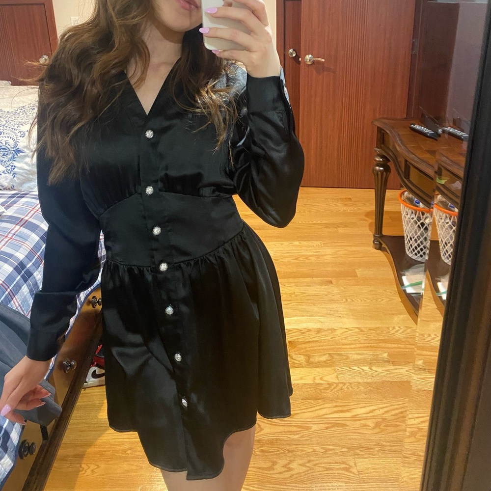 Brand new zara black silk dress